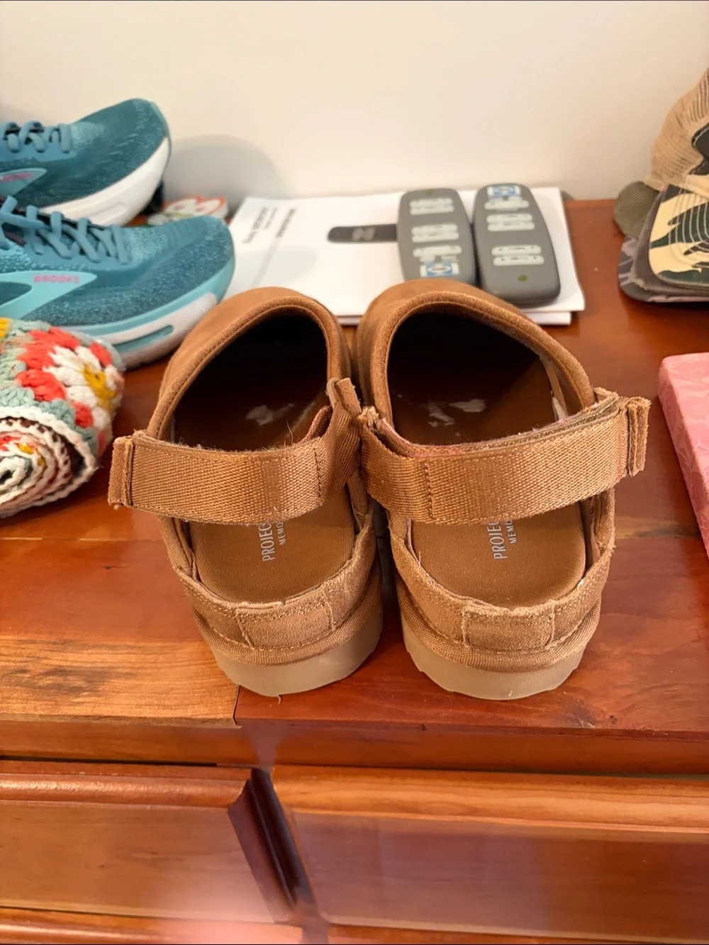 Women's Suede Backstrap Clogs in Tan - Picture 4 of 7